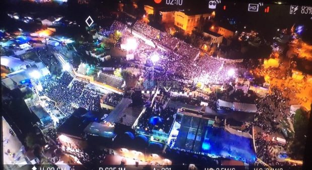 צילום רחפן אגף התנועה מעל קבר הרשב"י, באדיבות "סקיי היי ישראל"